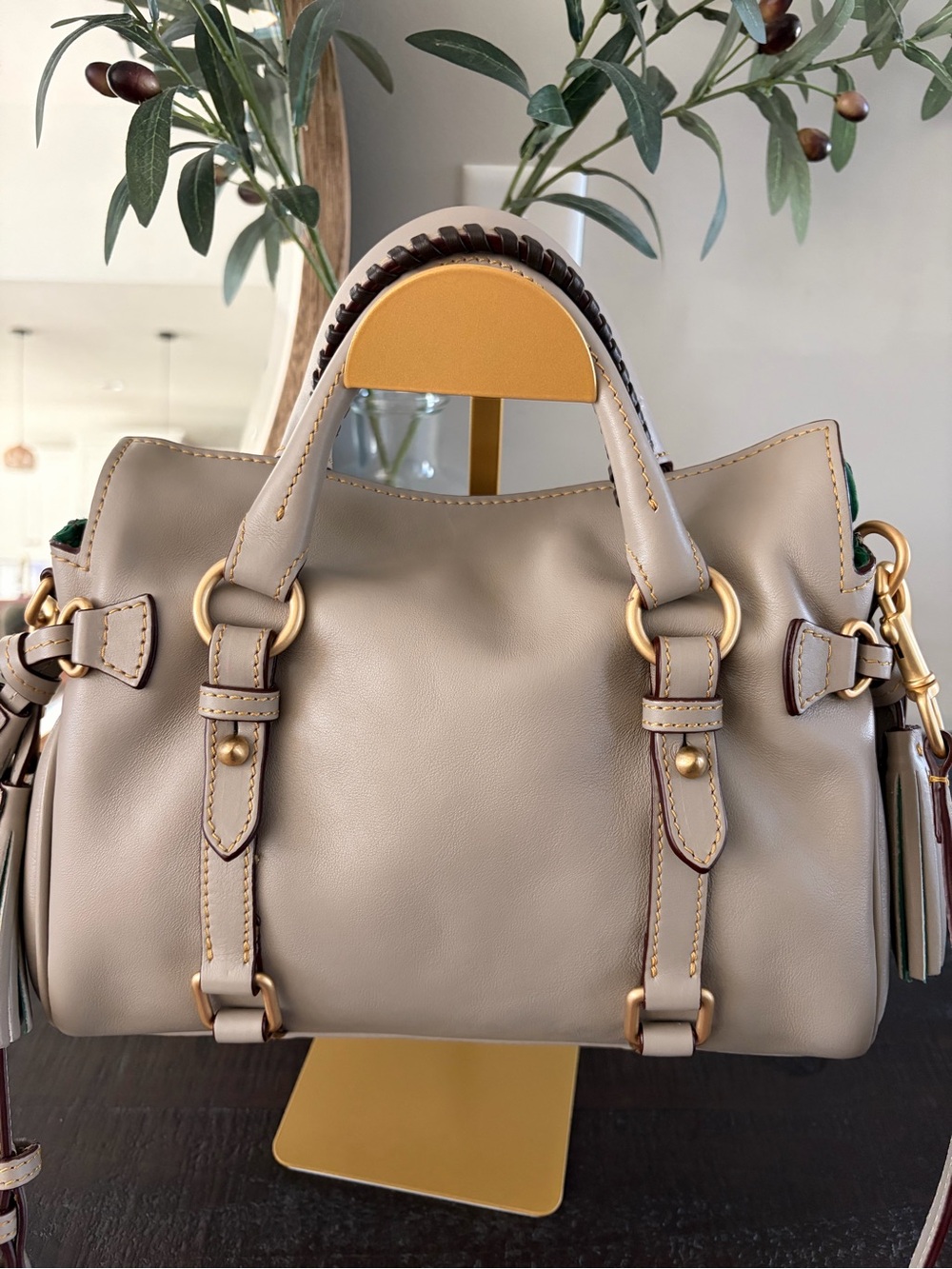 Dooney & Bourke Florentine Leather Mini Satchel — Light Taupe - Picture 5 of 9